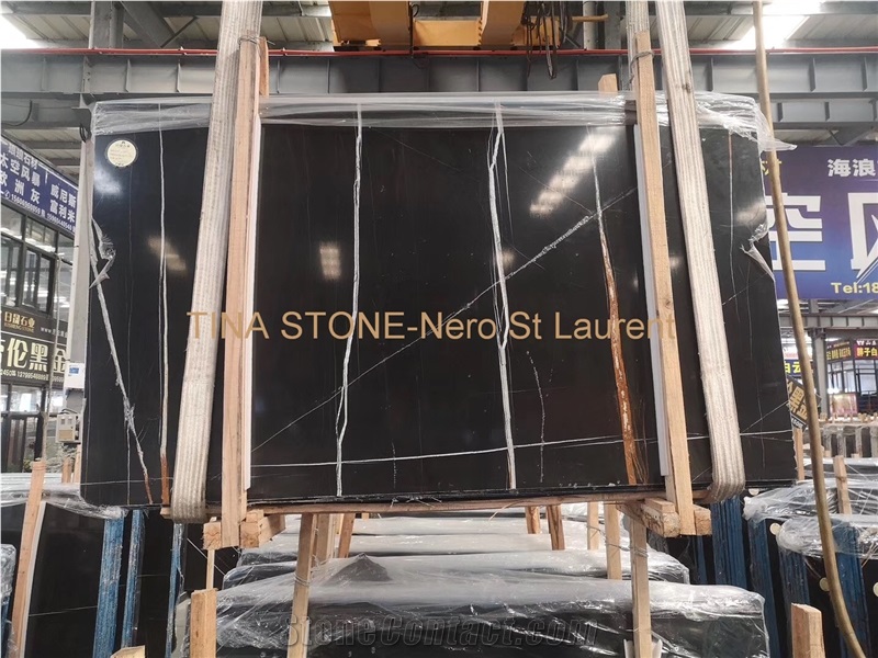 Nero St Laurent Marble Tiles Slabs Floor Cladding