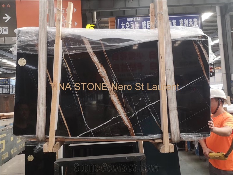 Nero St Laurent Marble Tiles Slabs Floor Cladding