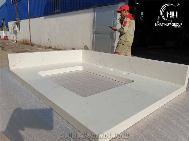 Vanity Countertop, Quartz Prefab Vanity Top