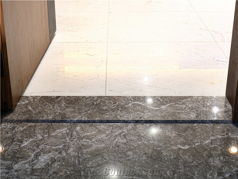 Morocco Grey Lido Tiflet Marble Threshold Stair