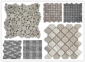 Mosaico Wood Crema Marble,Marble Mosaic Tiles