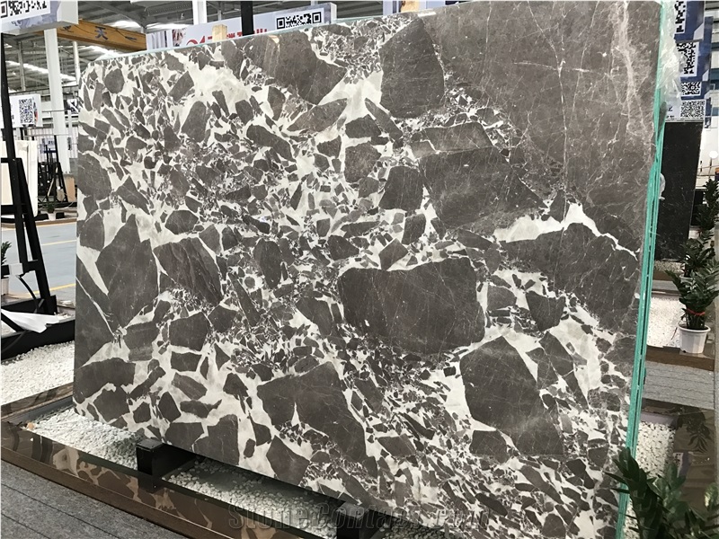 Napoleon Gris Dark Marble Slabs, Petit Antique