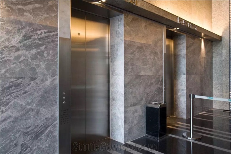 Silver Sable Marble Slab, Silver Ermine Marble