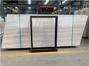 Silver Serpeggiante White Wood Grain Marble Slabs