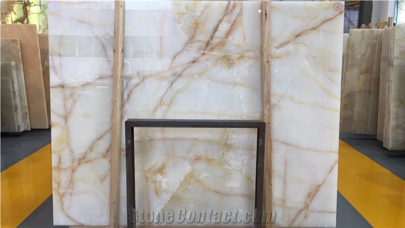 White Ice Jade Onyx ,Vanilla Onyx Slab for Project