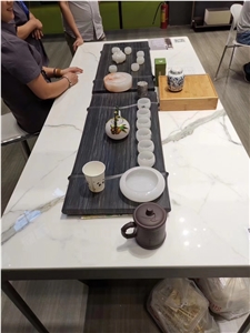 Carrara Nano Crystallized Glass Dinner Tables