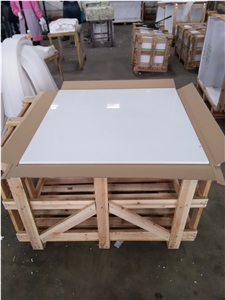 Flooring Of White Nano Crystallized Glass Stone slabs