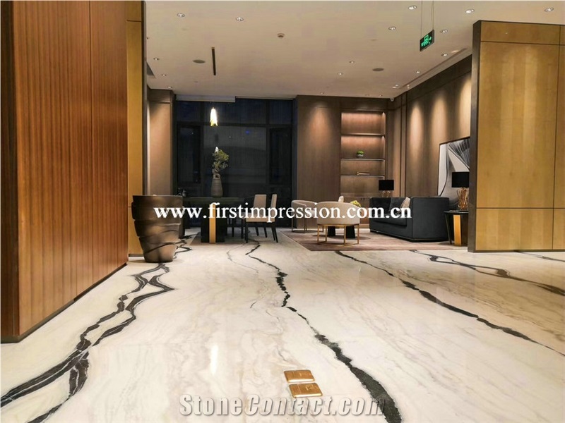 Panda White Marble Slab Floor Tile