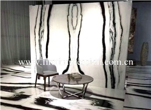 Panda White Marble Slab Floor Tile