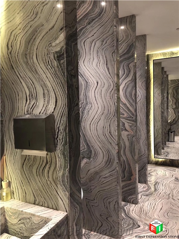 Hot Sale Water Cloudy Grey Marble Slabs&Tiles