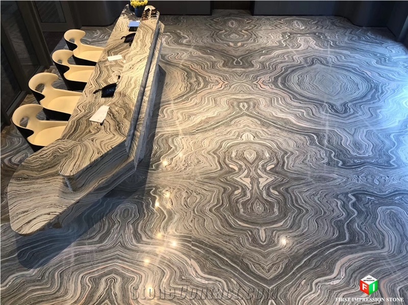 Hot Sale Water Cloudy Grey Marble Slabs&Tiles