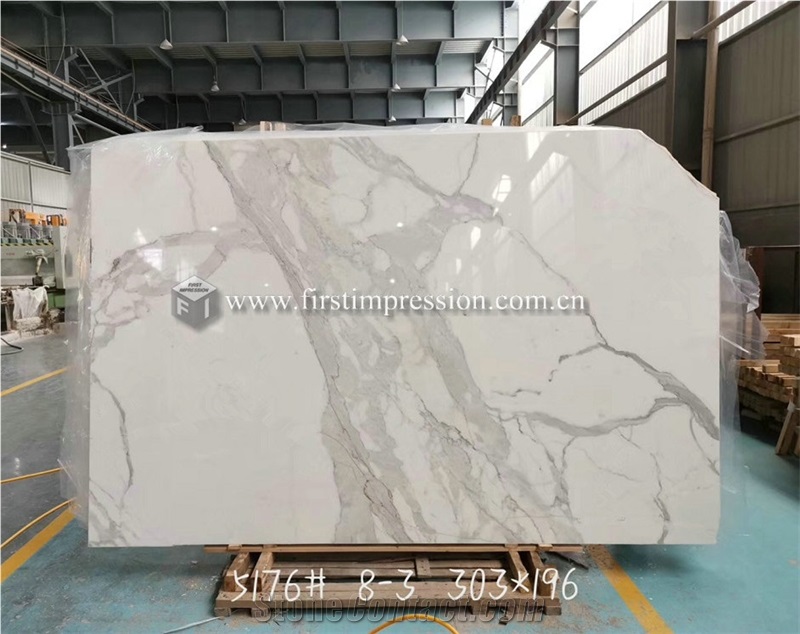 New Luxury Calacatta Gold White Marble Slabs