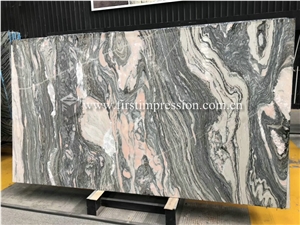Nice Water Cloudy Grey Golden Vein Marble Slabs