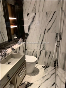 Popular China Panda White Marble Slabs,Tiles