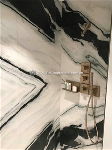 Popular China Panda White Marble Slabs,Tiles