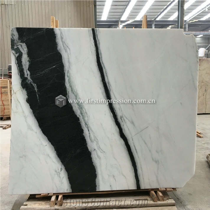 Popular China Panda White Marble Slabs,Tiles