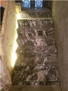 Chinese Light Grey and White Marble Slabs Tiles