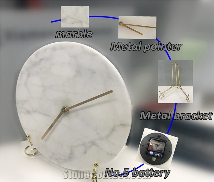 Chinese Marble Clock Artware Customize Cafts