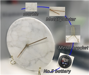 Chinese Marble Clock Artware Customize Cafts