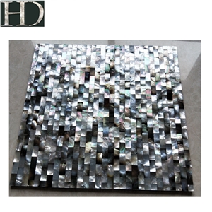 Mother Of Pearl Shell Mosaic Tile Black and White