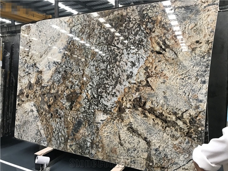 Phantom Golden Flower Granite Polished Slab Tile