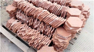 Cross with Star Handmade Terracotta Floor Tile