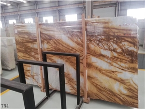 Champagne Gold Marble White Golden Top Floor Tiles