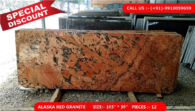 Alaska Red Granite Slabs