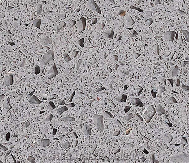 Crystal Light Grey Quartz Slabs