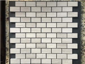 Different Pattens Of White Wood Marble Mosaic Tile