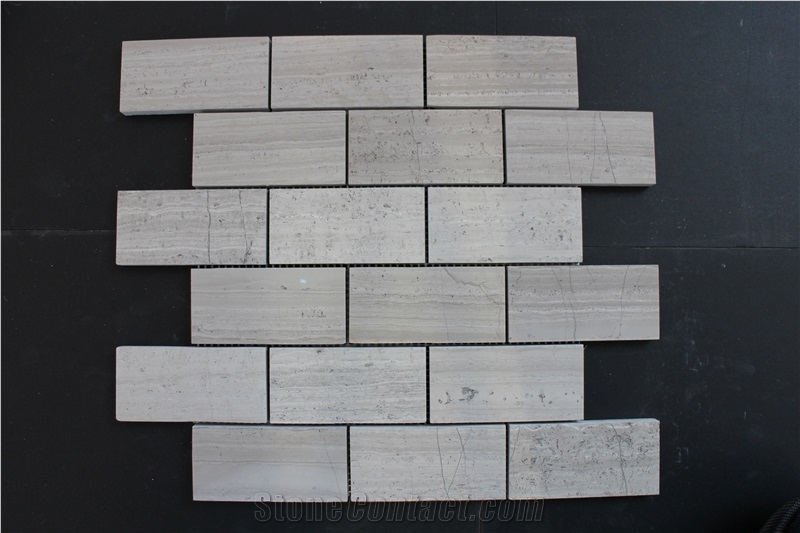 Different Pattens Of White Wood Marble Mosaic Tile