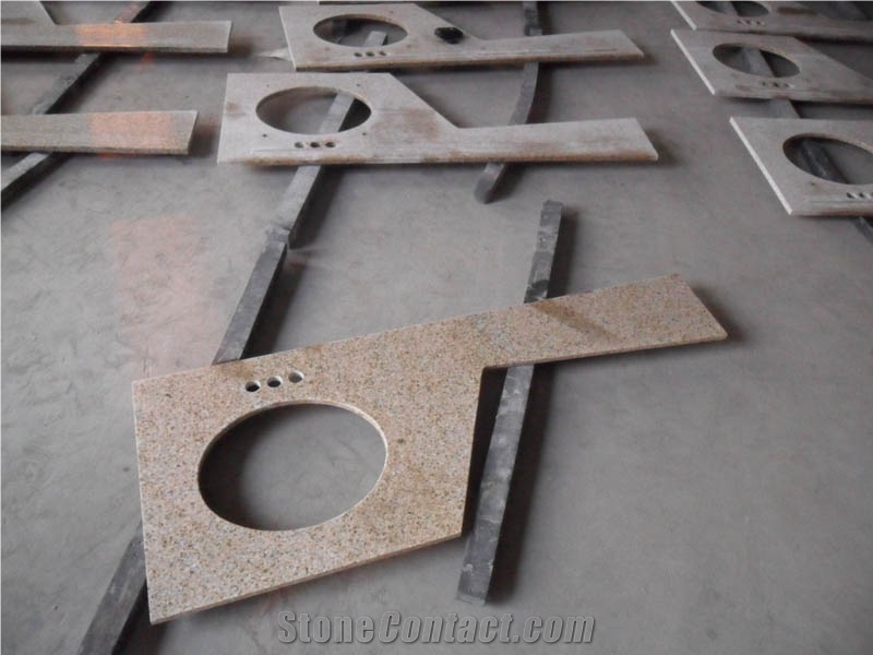 G682 Custom Prefab Yellow Granite Vanity Tops