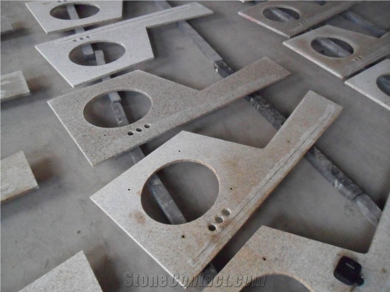 G682 Custom Prefab Yellow Granite Vanity Tops