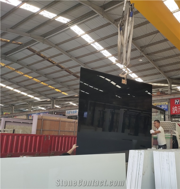 Nano Absoulte Pure Black Crystallized Glass Stone