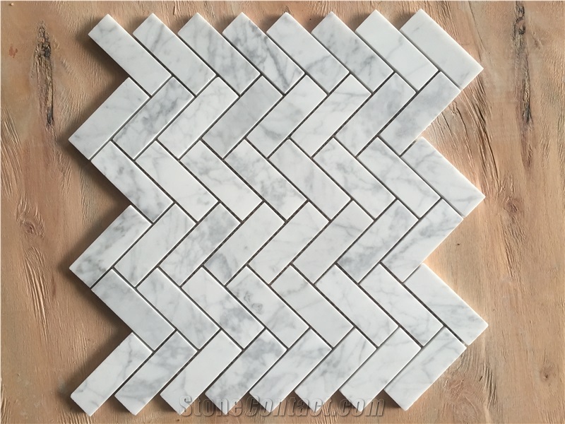 Natural Herringbone Chevron Marble Mosaic