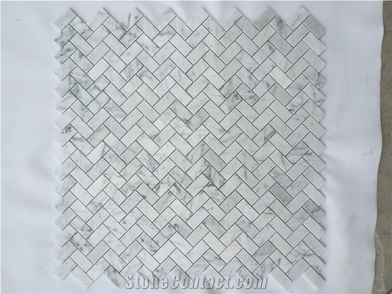Natural Herringbone Chevron Marble Mosaic
