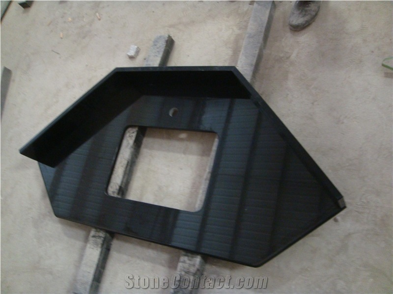 Pure Black Granite Custom Vanity Worktops