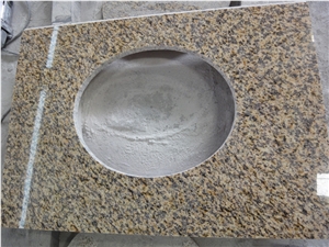Tiger Skin Yellow Granite Vanity Tops with Sinks