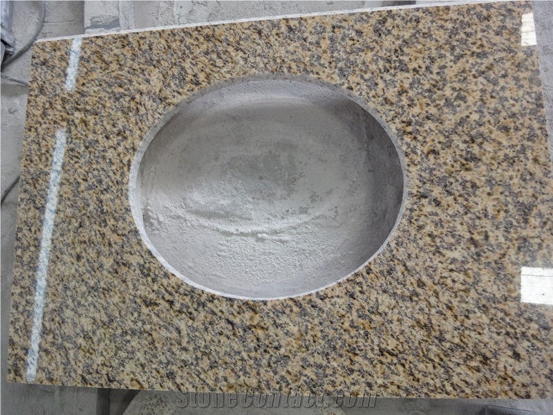 Tiger Skin Yellow Granite Vanity Tops with Sinks