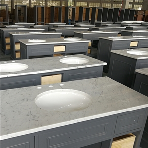 Easy Clean Carrara White Marble Slab for Bathtops