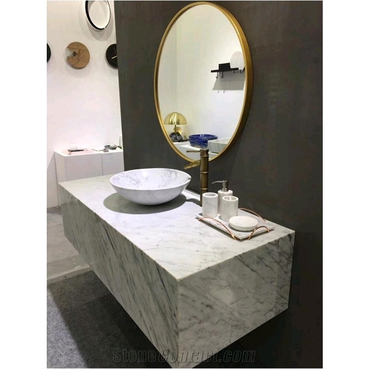 Easy Clean Carrara White Marble Slab for Bathtops