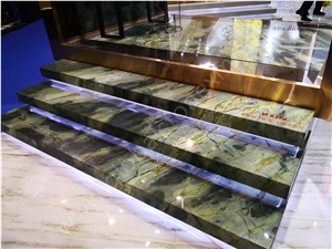 Peacock Green Marble Stone Stair