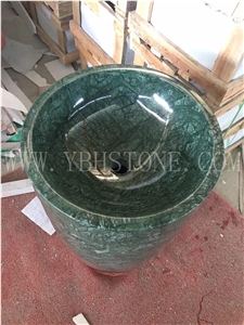 Indian Green/Polished Pedestal Basin for Hotel Indian Green/Polished Pedestal Basin for Hotel