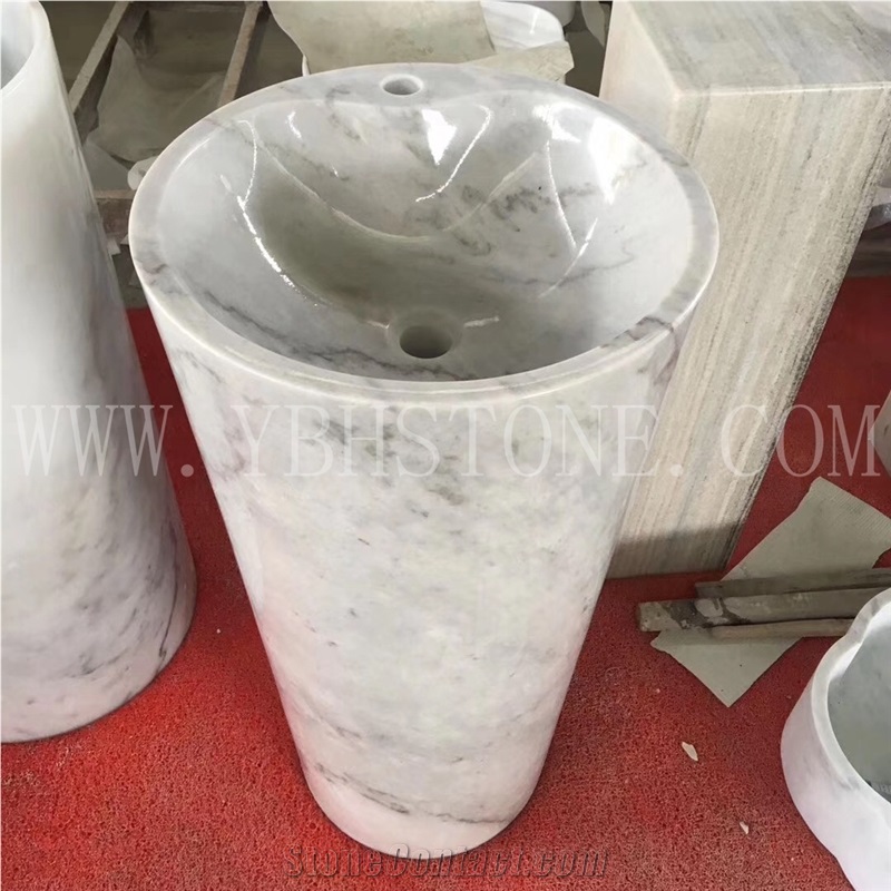 Indian Green/Polished Pedestal Basin for Hotel