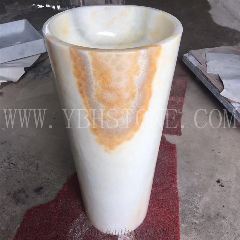 Indian Green/Polished Pedestal Basin for Hotel