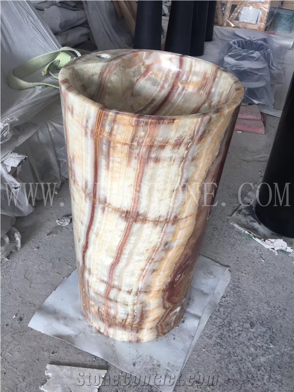 Indian Green/Polished Pedestal Basin for Hotel