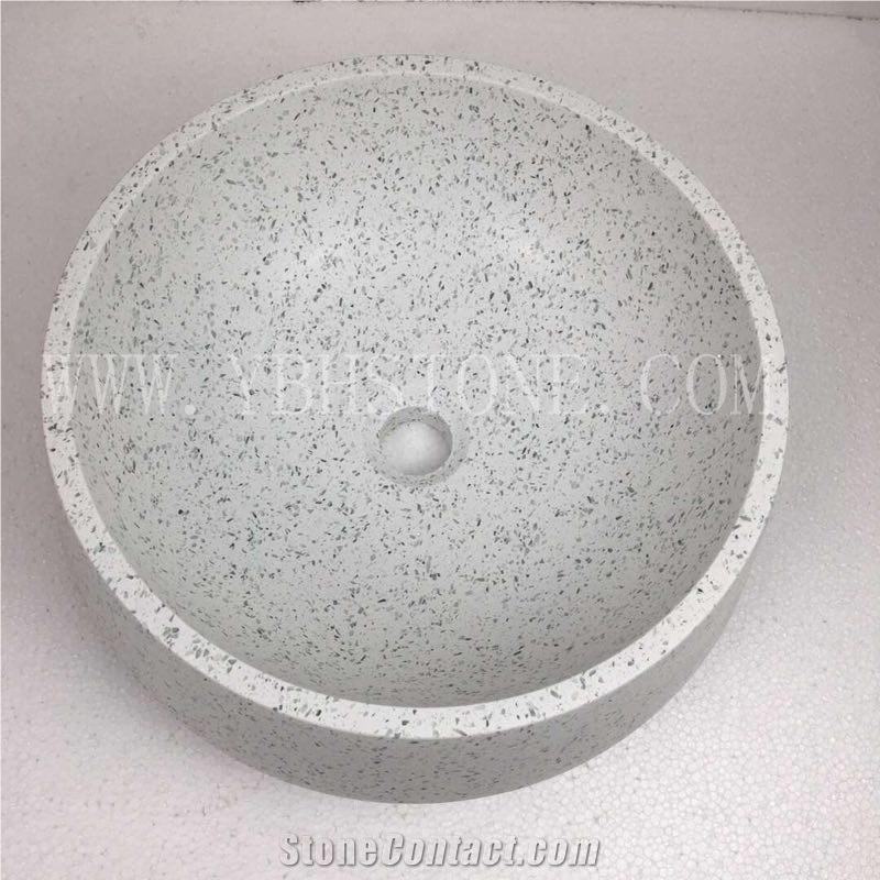 Terrazzo Basin/Polished Stone Basin for Bathroom