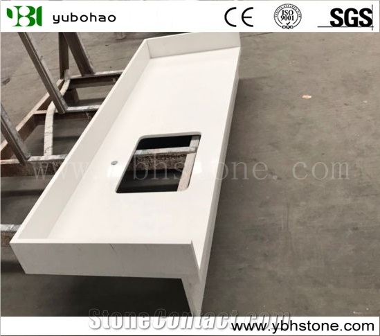 White Quartz/Polished Artificial Stone Countertop