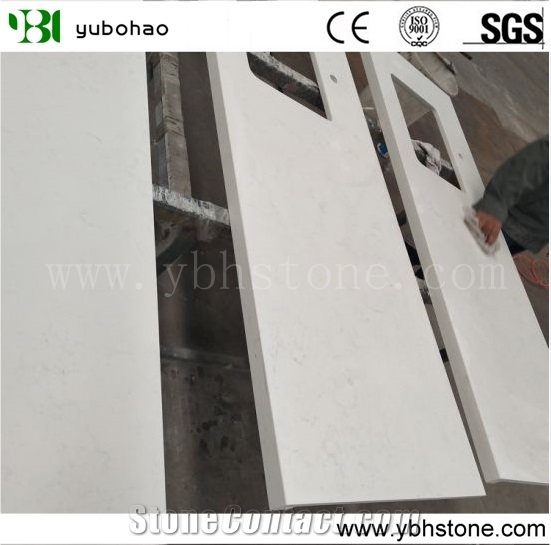 White Quartz/Polished Artificial Stone Countertop