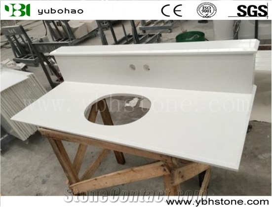 White Quartz/Polished Artificial Stone Countertop